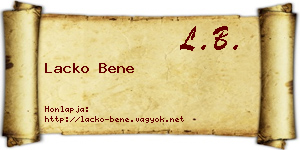 Lacko Bene névjegykártya
